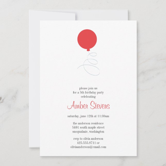 Invitación a la fiesta de los globos aerostáticos (Anverso)