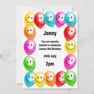 Invitación a la fiesta de los globos de cumpleaños