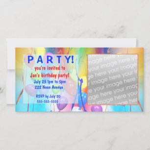 Invitación a la fiesta de los globos de cumpleaños