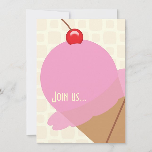 Invitación a la fiesta de los helados de chicle de (Anverso)