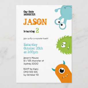 Invitación a la fiesta de los monstruos - Blanco