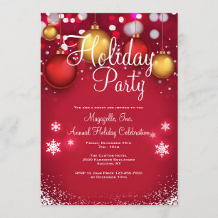Invitación a la fiesta de los navidades Baubles