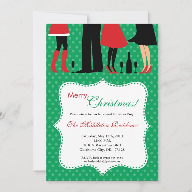 Invitación a la fiesta de los Navidades de baile d (Anverso)
