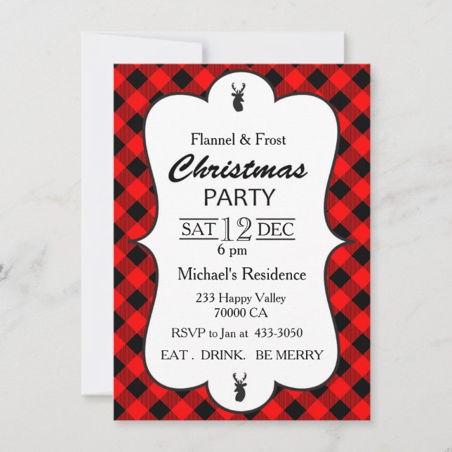 Invitación a la fiesta de los Navidades de Buffalo (Anverso)