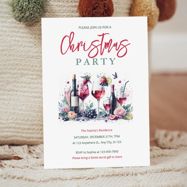 Invitación a la fiesta de los Navidades de cóctele (Subido por el creador)
