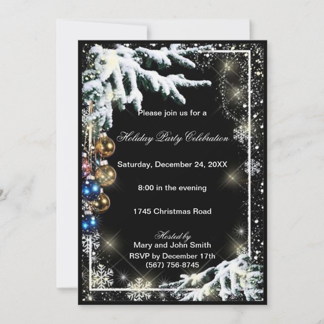 Invitación a la fiesta de los Navidades de inviern (Anverso)
