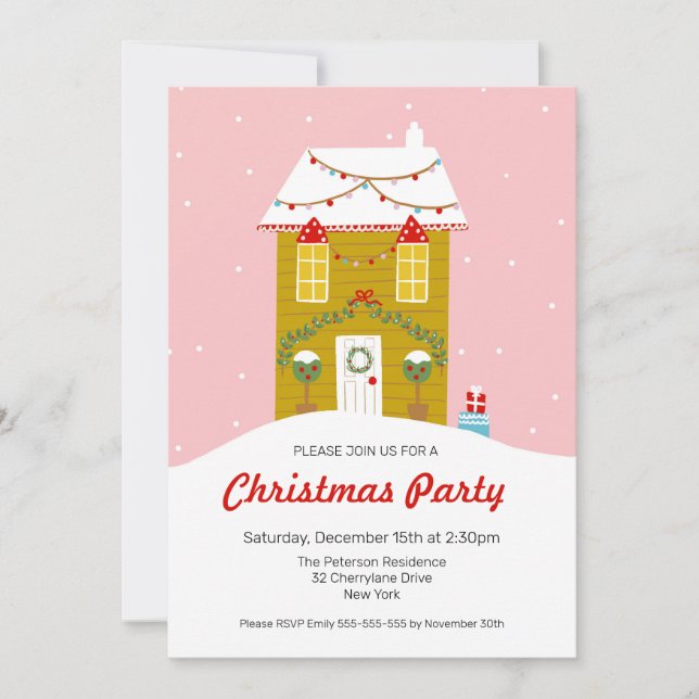 Invitación a la fiesta de los Navidades de la casa (Anverso)