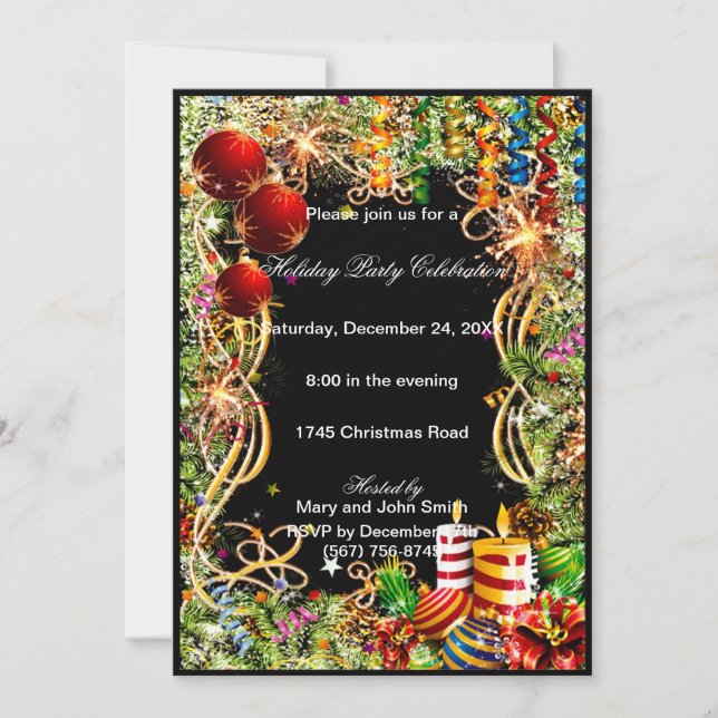 Invitación a la fiesta de los Navidades de las vel (Anverso)