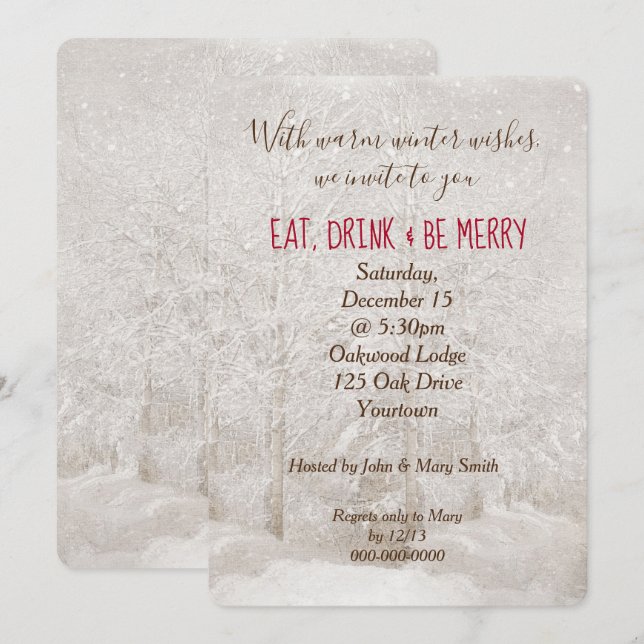 Invitación a la fiesta de los Navidades de los bos (Anverso / Reverso)