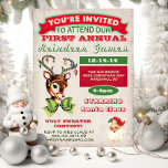 Invitación a la fiesta de los Navidades de los jue<br><div class="desc">Navidades de juegos de renos Invitación a fiesta Circo Vintage Inspiración Poster Navidades Fiesta Fiesta de festividad Super divertido con un reno súper lindo, todo vestido para las vacaciones y una santa vintage le da la bienvenida a los "juegos de renos" con antecedentes antiguos. Cuenta con un desagradable concurso de...</div>