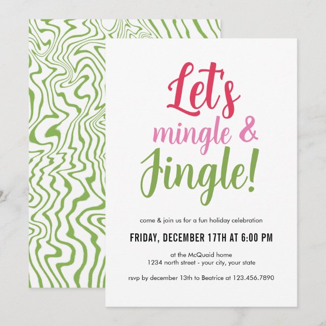 Invitación a la fiesta de los Navidades de Mingle  (Anverso / Reverso)