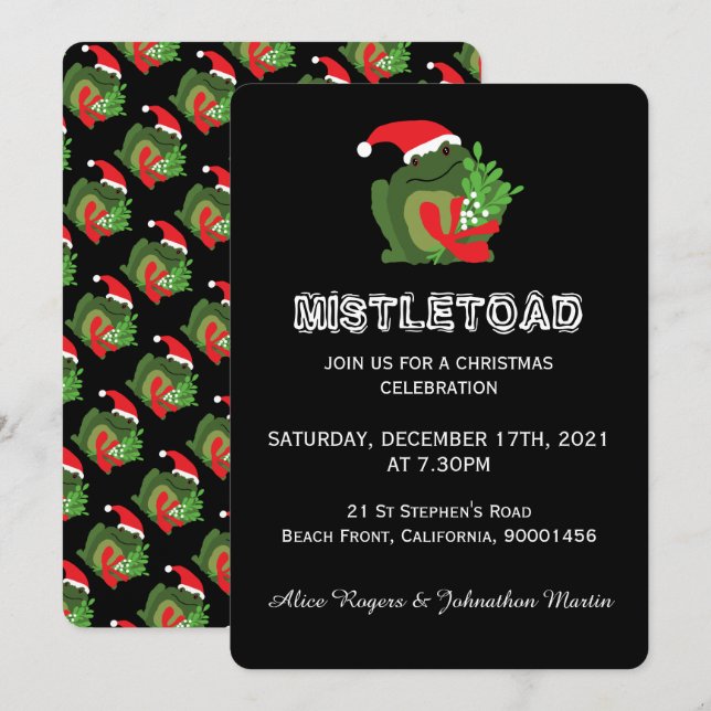 Invitación a la fiesta de los Navidades de Mistle' (Anverso / Reverso)