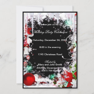 Invitación a la fiesta de los Navidades de nieve e