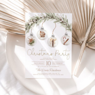 Invitación a la fiesta de los Navidades de ornamen