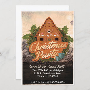 Invitación a la fiesta de los Navidades de pan de 