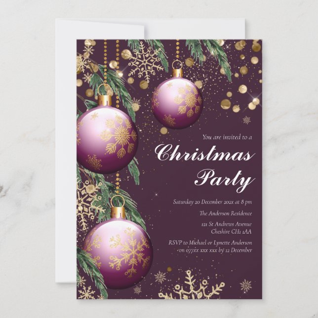 Invitación a la fiesta de los Navidades de Pine Bo (Anverso)