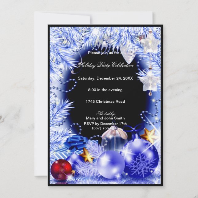 Invitación a la fiesta de los Navidades de Purple  (Anverso)
