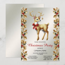 Invitación a la fiesta de los Navidades de renos d