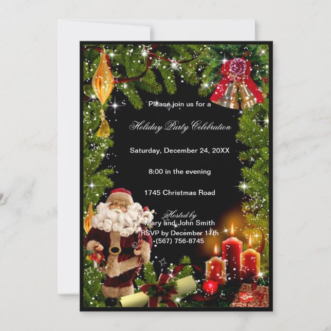 Invitación a la fiesta de los Navidades de Santa C (Anverso)