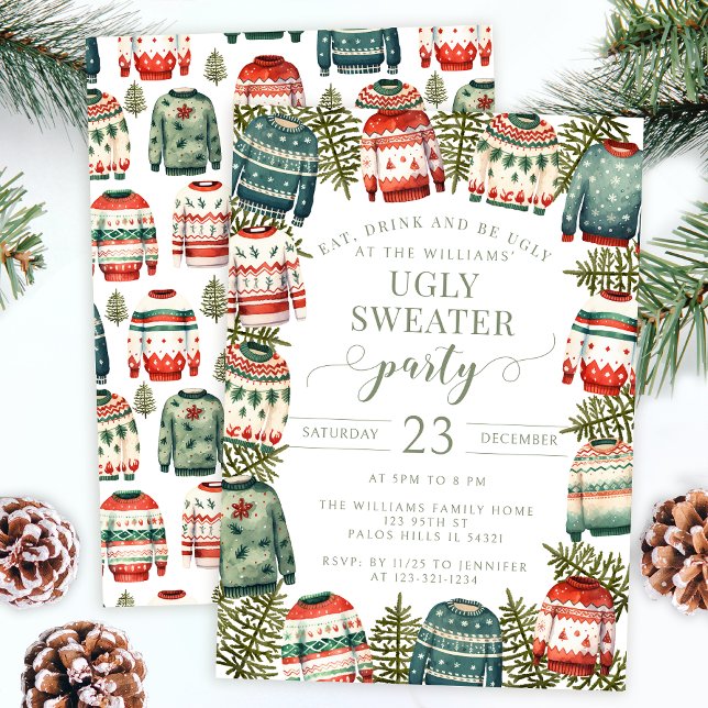 Invitación a la fiesta de los Navidades de suéter  (Subido por el creador)