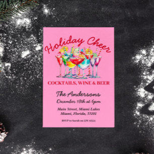 Invitación a la fiesta de los Navidades de vino y