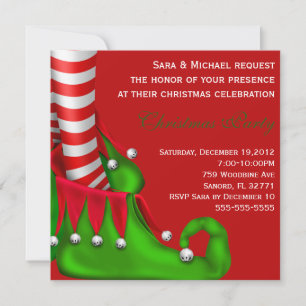 Invitación a la fiesta de los Navidades de zapato
