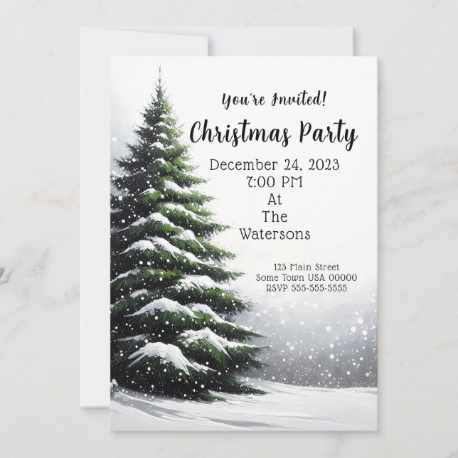 Invitación a la fiesta de los Navidades del árbol  (Anverso)