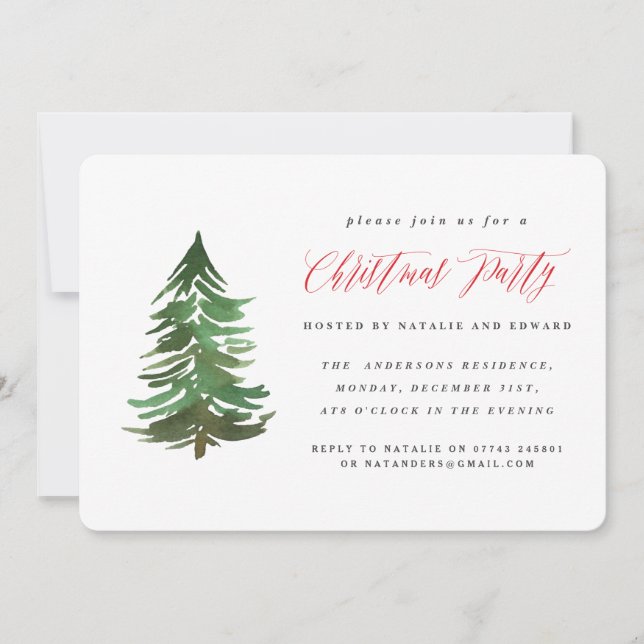 Invitación a la fiesta de los Navidades del bosque (Anverso)