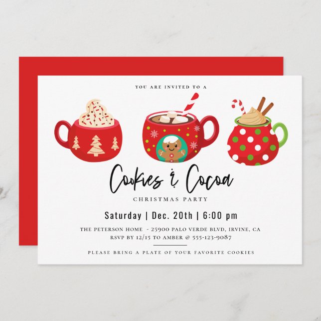 Invitación a la fiesta de los Navidades del cacao (Anverso / Reverso)