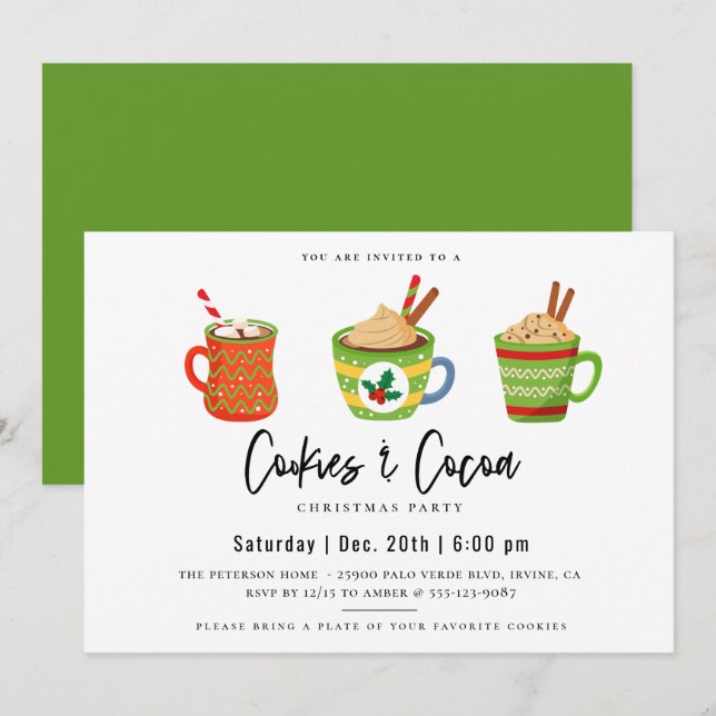 Invitación a la fiesta de los Navidades del cacao (Anverso / Reverso)
