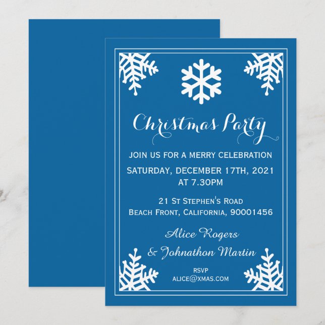 Invitación a la fiesta de los Navidades del copo d (Anverso / Reverso)