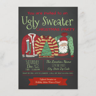 Invitación a la fiesta de los Navidades del suéter