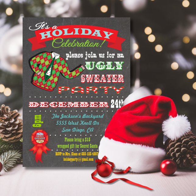 Invitación a la fiesta de los Navidades del suéter (Subido por el creador)