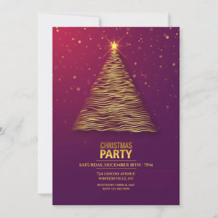 Invitación a la fiesta de los Navidades Gold Tree