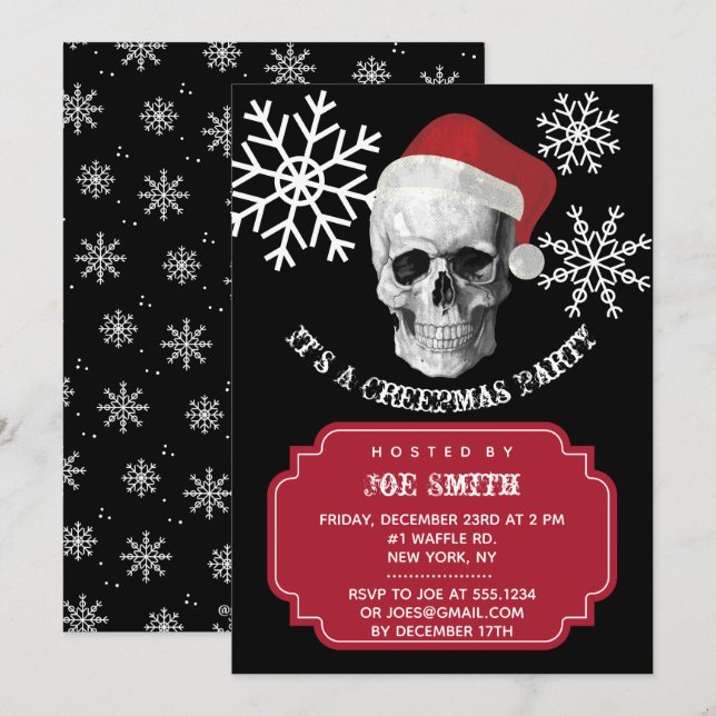Invitación a la fiesta de los Navidades Grunge Sku (Anverso / Reverso)