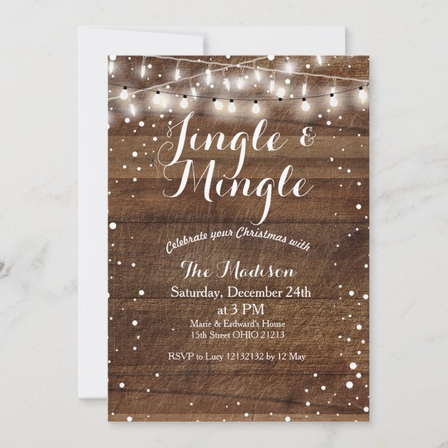 Invitación a la fiesta de los Navidades Jingle y M (Anverso)