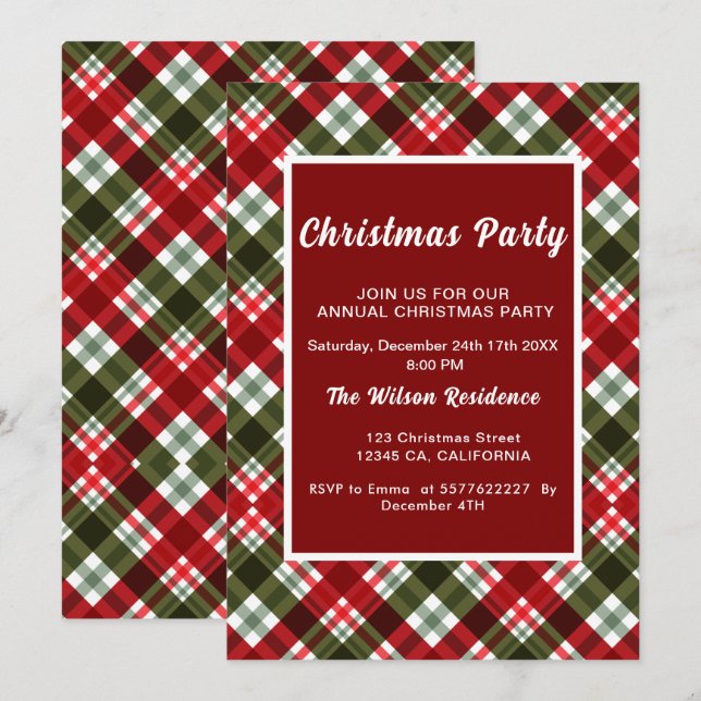 Invitación a la fiesta de los Navidades modernos (Anverso / Reverso)