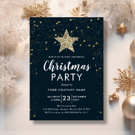 Invitación a la fiesta de los Navidades Navy Blue