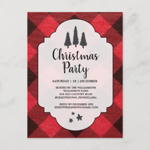 Invitación a la fiesta de los Navidades Red Black 
