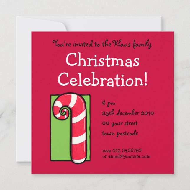 Invitación a la fiesta de los Navidades rojos de C (Anverso)