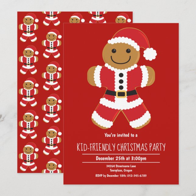 Invitación a la fiesta de los Navidades Santa de G (Anverso / Reverso)