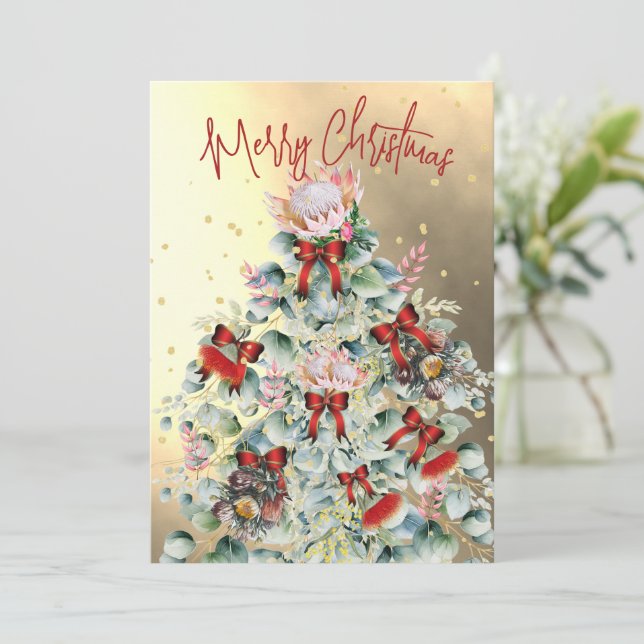 Invitación a la fiesta de los navidades Wildflower (Anverso de pie)
