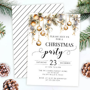 Invitación a la fiesta de los ornamentos de Navida