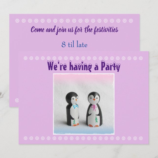 Invitación a la fiesta de los pingüinos (Anverso / Reverso)