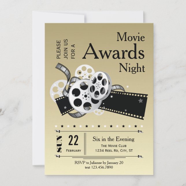 Invitación a la fiesta de los Premios Reel Film (Anverso)