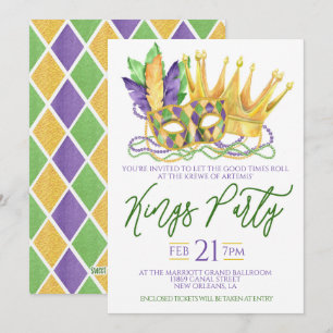 Invitación a la fiesta de los Reyes del Mardi Gras