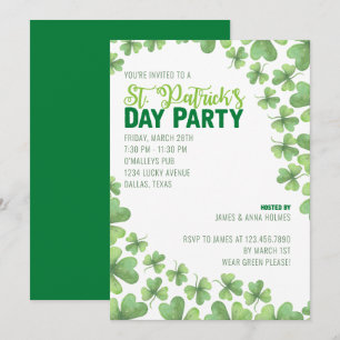 Invitación a la fiesta de los Shamrock en el Día d