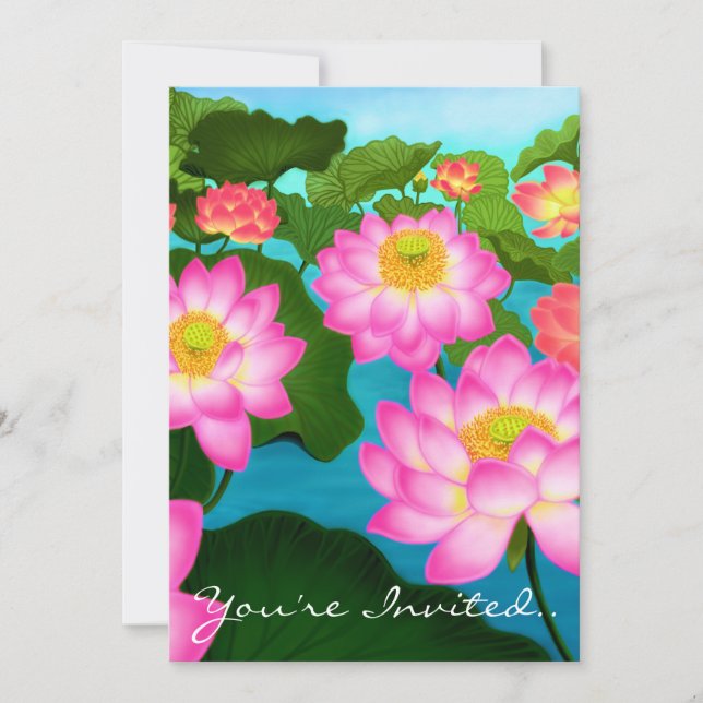 Invitación a la fiesta de Lotus Flowers (Anverso)