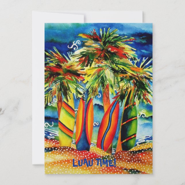 Invitación a la fiesta de Luau Beach (Anverso)