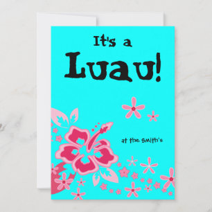 Invitación a la fiesta de Luau Flor de hibisco Ros